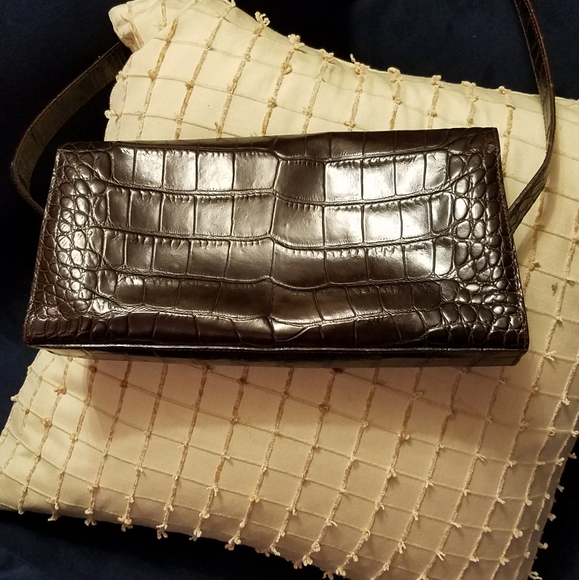 Furla alligator embossed leather shoulder bag - Picture 3 of 8